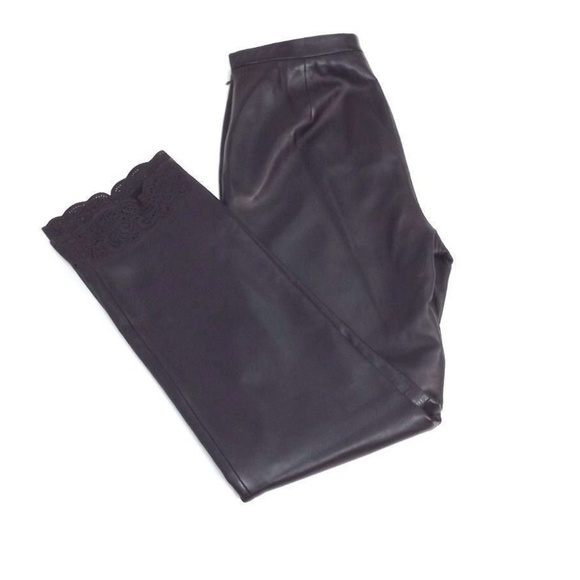 Saks Fifth Avenue HOT soft Black LEATHER Pants 6 - Picture 1 of 8